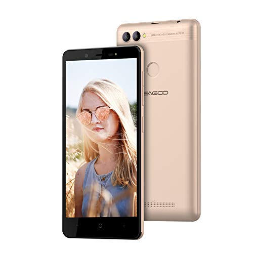 Moviles Libres Leagoo Kiicaa Power 2, Smartphone Libre de 5 Pulgadas con 3200mAh batería, Dual Sim 3G 16GB MT6580A 1.3GHz Quad Core, 8MP+5MP cámara,Android 8.1 GPS WiFi Bluetooth FM,Oro