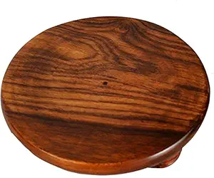 HomEnrich Wooden Chakla | Rolling Board | Chakla for Kitchen | Chakla 10 inch | Rolling Board for Baking | Chakla for Roti , Papad , Paratha | Chakla Big Size - Brown