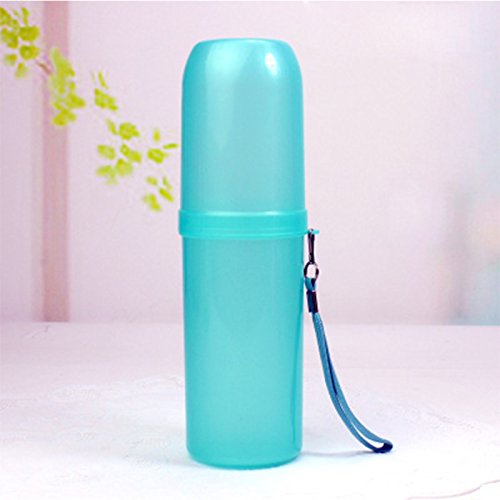 Preisvergleich Produktbild Lanlan Stilvolle, tragbare Reise Zahnbürste Halter Fall, Mikro-Kunststoff Zahnpasta Handtuch Bürste Cover Cup, Outdoor Persönlichen Bad sauber Werkzeug, Cyan