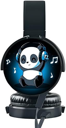KOSUNG Personalized Wired Headset, Customized Music Panda Ear Stereo Headphone with Soft Earmuffs Hands-free Phone Calls Compatible with iPhone /Smartphones/ PC / iPad /Laptop etc.
