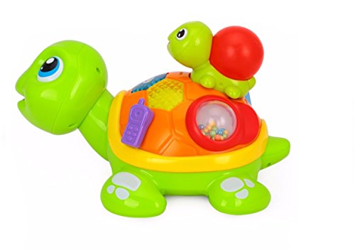 Early Educational - Juguete educativo interactivo con luces, música y sonidos en forma de tortuga para niños y niñas a partir de 6 meses de edad