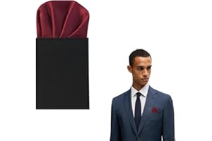 THE TIE COMPANY The Tie Co™ Pre-Folded Pocket Square – Plain Satin Solid Colour Round Top Hanky for Suit Jackets, Weddings & Formalwear