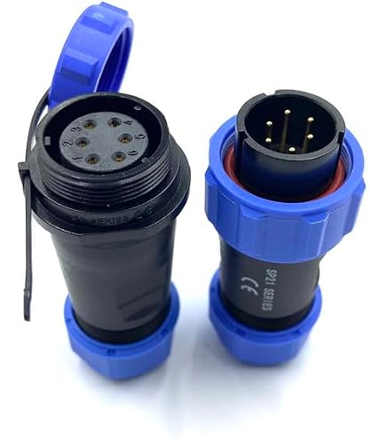 Connecteur Aviation SP21 7 Broches - IP68 étanche - Sertissage à Vis Sans Soudure - 500V 15A - Pour éclairage Extérieur Ou Aérospatial