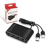 Keten Gamecube Controller Adapter, Super Smash Bros 4-Port Gamecube Controller Adapter fr Wii U, Nintendo Switch und PC USB (schwarz) - 