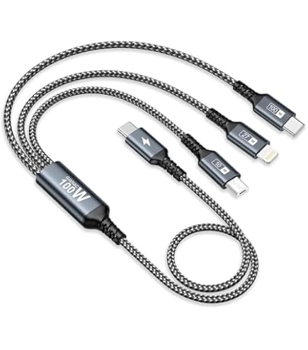 Lot De 3 Câbles USB-C RAMPOW - Charge Rapide 3A Et Transfert Données - Nylon Tressé Pour IPhone 15/16, Samsung Galaxy