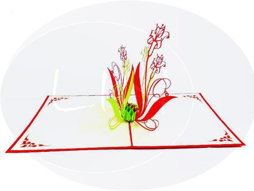 LIN-POP UP Karten Blumen, 3D Karte Geburtstagskarte Gutschein Besserung, Dankeskarten Geburtstagskarten Glückwunschkarten Grußkarten Geburtstag, Blumenstrauß - 3