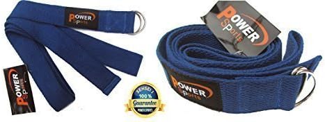 YOGA STRETCH (Blue) 180cm Original Power Sports Brand YOGA Strap Yoga Pilates , CROSSFIT Toning Exercise resistance STRAP,Kickboxing, Taekwondo Leg Stretcher (New Improved Quality)