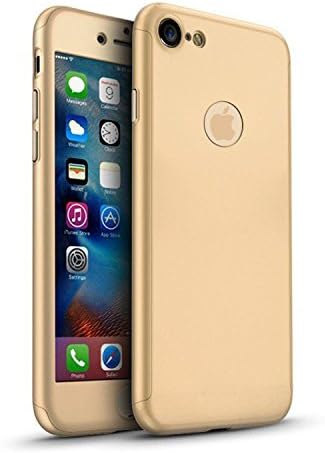 3Pcs Hybrid 360 Degree Front Back Shockproof Case Hard Cover with Tempered Glass Protector For Apple iPhone 5/5se, Gold