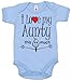 IiE, I love my Aunty this much, Baby Boy Bodysuit, 3-6m, Pale Blue