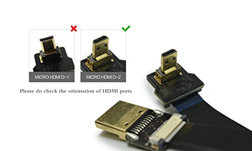 Neue schwarze FPV HDMI Kabel Micro Schnittstelle zu Standard-Schnittstelle für Gopro Sony A7RII A7SII A9 A6300 A6500 (eine umgekehrte Sockel A6000) 90 Grad DJI 30CM - 2