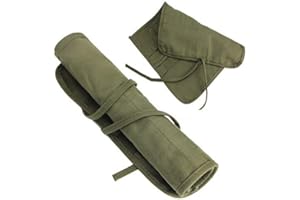 iwobi Sac a Crayon de Toile pour Aquarelles,Peinture à L’huile Pinceaux, Brosses, Rouleaux (Crayons non Inclus)