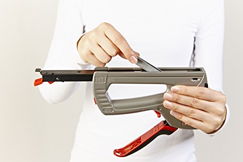 Novus Handtacker J – 27 dual power, Aluminium-Gehäuse, Verarbeitung von Fein- bzw. Flachdrahtklammer, Unterlademechanik mit Sicherheitsentriegelung, Klammersichtfenster uvm, 030-0439 - 5