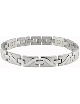 Energetisches Edelstahl Power Dynamic Energie Magnetarmband Oceanic Welle uni silber poliert Energetix 4you 201...