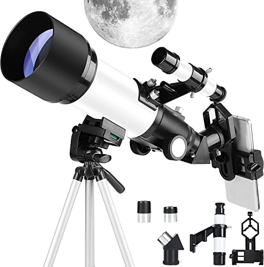 Whixant Telescope for Kids and Adults - 70mm Professional Astronomy Refractor With Adjustable Tripod - Gift for Beginners, Stargazing Moon Planet