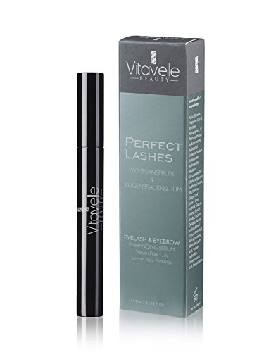 Wimpernserum & Augenbrauenserum ohne Prostaglandine | Wimpern Booster für schnelles Wimpernwachstum und Volumen | Lash Serum PERFECT LASHES von Vitavelle | 4 ml - 3