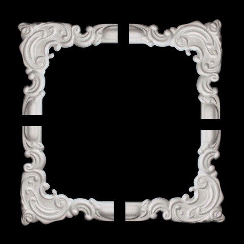 1 Set - 4 Stück Segmente Bögen für Flachleiste E-18 Rundbögen Stuck NE-18-02D