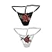Produktbild Durchscheinende Damen-Tangas von Adesugata, sexy Dessous mit Blumenmotiv, T-Rückseite mit Spitze, Unterwäsche, 2 Stück