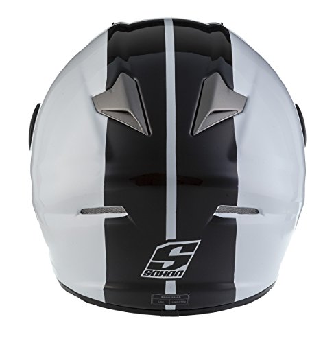 SOXON ST-666 Deluxe White Black · Cruiser Sport Casco Integrale Urbano Urban Fullface-Helmet Moto motocicleta Scooter · ECE certificado · incluyendo parasol · incluyendo bolsa de casco · Blanco · M (57-58cm)