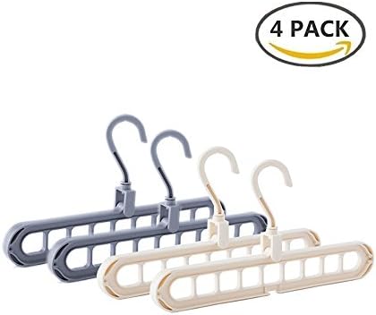 4 Pack of Hanging Drying Rack Clothes Wardrobe Space Saver Magic, Laundry Drip Hanger Storage Hanger Organizer Color Random