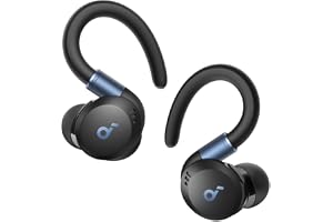 soundcore Sport X20 in-ear-hörlurar från Anker, trådlösa, roterande infällbara öronkrokar, brusröd, djup bas, vattenavfall IP