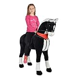 RIESIG: Mit einer Kopfhöhe von ca. 125 cm und einer Schulterhöhe von ca. 90 cm ist dieses Riesen XXL Stehpferd zum draufsitzen fast ein lebensgroßes Pony, ein Kindertraum für Jungen und Mädchen!