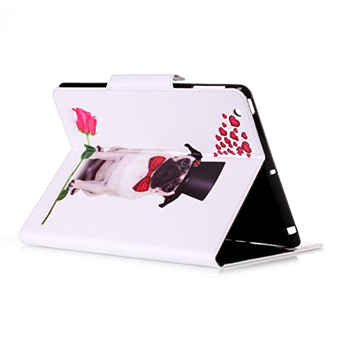 ipad 2 / ipad 3 / ipad 4 Hülle Leder Hund Rose Muster,SKYXD [Auto Schlaf/Wach Funktion] PU Folio Klappbar Schutzhülle [Standfunktion/Brieftasche Kartenfach/Magnet] Klapphülle mit [Koala Handyanhänger + Eingabestift] 3 in 1 Zubehör Handy Tasche Etui for Apple ipad 2/3/4 Bookstyle Flip Case Leather Cover With [Stylus and Dust Plug] - 4
