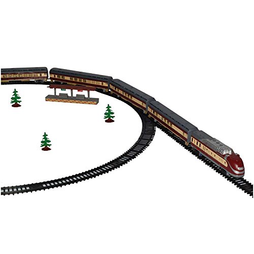 Kit de dÃ©marrage chemin de fer Ã©lectrique avec effets son et lumiÃ¨re, locomotive avec wagon, long chemin de fer et de nombreux accessoires, kit complet