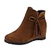 Produktbild Stiefel Damen, LANSKIRT Frauen Lässige Schuhe Martin Stiefel Wildleder Wedges Booties Reißverschluss Quaste Ankle Boots