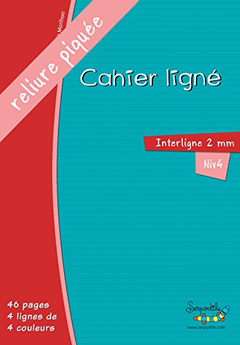 Petit cahier avec lignes en couleur - interligne 2mm - reliure piquée