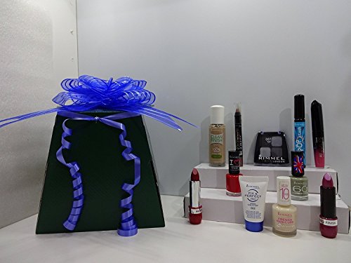 10pc Rimmel London Make Up, Emma Hardie Make Up Bag Free Crystal Ring In Gift Box, Gift Hamper For Her