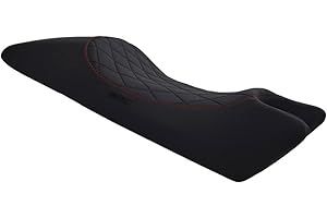 MOTO DISCOVERY Sitzbezug kompatibel mit Ducati Monster 400/600 / 620/695 / 900 1994-2007 schwarz mit roten Nähten (B)