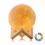 【Materiales Respetuosos con el Medio Ambiente】 La lámpara de luz de luna está fabricada con materiales de PLA Certificados por FCC, CE y RhHS, no tóxicos e inodoros, seguros para bebés y niños pequeños
