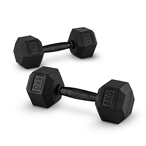 CAPITAL SPORTS Hexbell Dumbbell Kurzhanteln Hantel Gewichte (einzeln oder 2er Set, Kurzhanteln, oxidierte Hantelgriffe, Hartgummi-Ummantelung, Gewichte nach Wahl) schwarz - 3