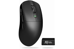 RK ROYAL KLUDGE M3 Souris sans Fil 47g Ultra-Légère avec Capteur de Haute Précision PAW3950, Souris Gamer 3 Mode (BT / 2.4G / USB-C), 30K DPI, 6 Adjustable, Batterie 650mAh, Confort Ergonomique, Noir