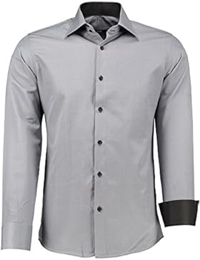 Herren-Hemd – Slim Fit – Bügelleicht – Für Business Freizeit Hochzeit – Crom