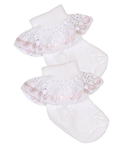 BabyPrem Premature Baby Frilly Lace Socks White Pink 3-10lb Size 0-2.5 PINK P2