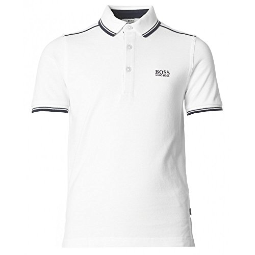 Hugo Boss Kids Tipped Collar Logo Polo WHITE age 8