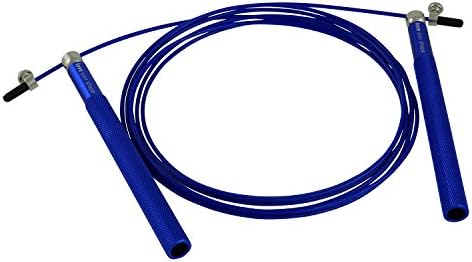 “Love your shape” professional aluminium fitness skipping rope, speed rope with ball bearing, bearing and non-slipping handles, adjustable and flexible, for beginners also, silver / blue, blue