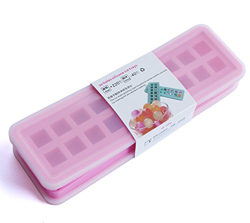 (2er-Set) Ice ball mold ice cube maker Eiskugel Form mini Eiswürfelbehälter 20 Hohlraum Eis Schokoladenmilch Geleeform Eis Kugeln Bällchen Eis cube Silikonform Backen Eiswürfelformen – Rose - 4