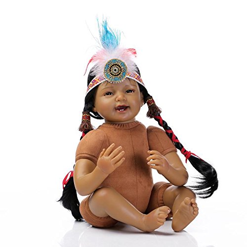 Nicery Reborn Baby Doll Indian Style Black Skin 22inch 55cm Simulation Silicone Vinyl Magnetic Mouth Lifelike Boy Girl Toy Smile