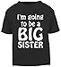 I'm Going To Be A Big Sister T-Shirt (2-3 years, Black T-Shirt - White Vinyl)
