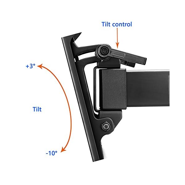 TV Wall Bracket, Tilt Swivel Dual Arm TV Mount Max.VESA 600x400mm for 37-70 Inch LED LCD Plasma Flat& Curved Screens up to 60kg, Includes 1.8m HDMI Cable, Bubble Level,Cable Ties - Image 5