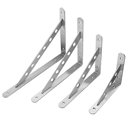 M157 --- 2x Design Edelstahl Regalträger Regalhalter Regalwinkel Regal Wandregal (250mm)