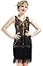 Produktbild BABEYOND Damen Retro 1920er Stil Flapper Kleider mit Zwei Schichten Troddel V Ausschnitt Great Gatsby Motto Party Kostüm Kleider- Gr. S (Fits 74-84 cm Waist & 92-102 cm Hips), Lavendel Gold Schwarz