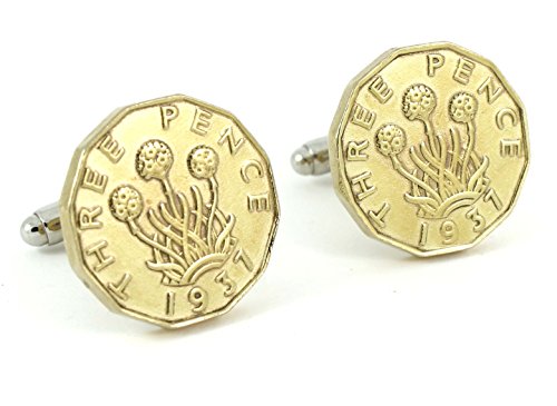 Year 1946 Threepence Two Tone Cufflinks - Birthday Cufflinks