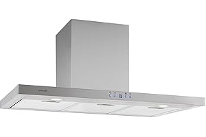 Klarstein Limelight Campana extractora cocina de pared - Extractor de humos, Rendimiento de 600 m³/h, 3 niveles de potencia, Filtros de grasa, Iluminación LED, 64 dB, 90 cm de Ancho, Plateado