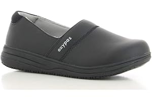 Oxypas Scarpe di Sicurezza da Donna Suzy - Scarpa da Lavoro Leggera e Confortevole, Ideale per Infermieri, Cucina o Interni, Antiscivolo e Ammortizzante, Nero, 38 EU