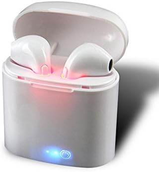 True Wireless Headphones Mini Bluetooth V4.2 Stereo Earbuds with Mic Portable Charging Case for Iphone (1000mAh charge box,White)