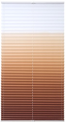 GARDUNA FLOW Plissee # braun 45cm # – mit FARBVERLAUF – verspannt – Smartfix – Klemmfix – ohne bohren – viele Größen – Sichtschutz – lichtdurchlässig - 4