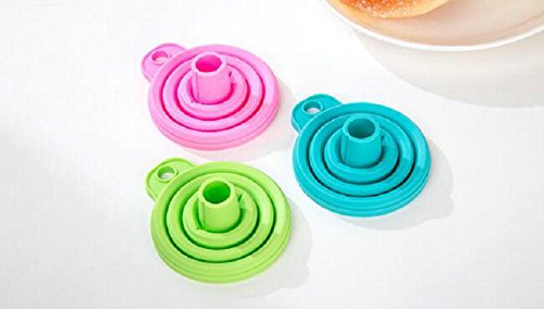 Cosanter Silikon Falttrichter, 7.5cm Durchmesser,Trichter perfekt für die Küche und Heimwerken,Mini,3 Stück/set - 3